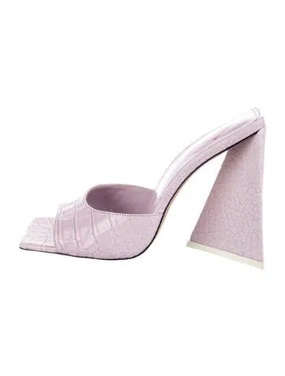 Pre-owned Attico Embossed Leather Slides In Purple