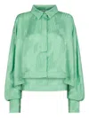 Attico Embossed-pattern Blouse In Green