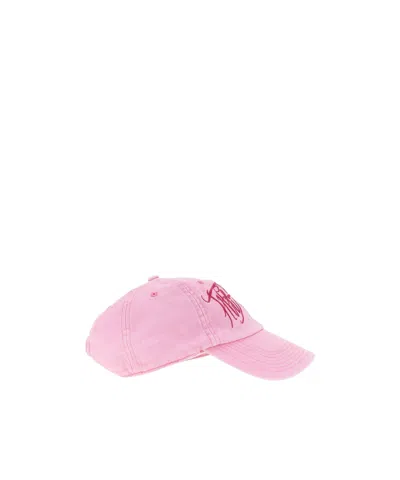 Attico Embroidered Baseball Cap In Pink