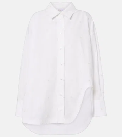 Attico Asymmetric Embroidered Cotton-blend Shirt In Multi