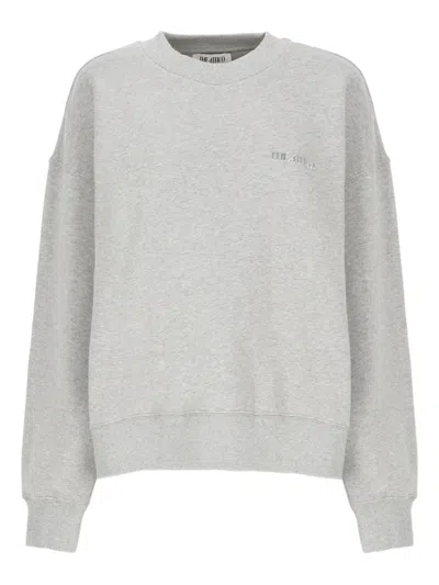 Attico Embroidered Crew-neck Sweatshirt In Gray