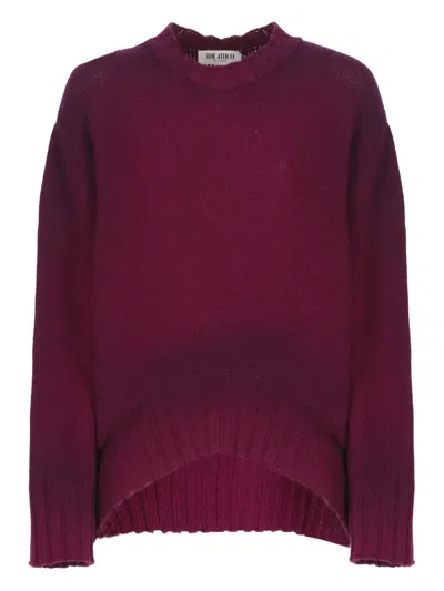 ATTICO EMBROIDERED FLARED-HEM SWEATER