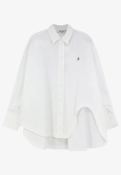 Attico Embroidered Logo Long-sleeved Shirt In White