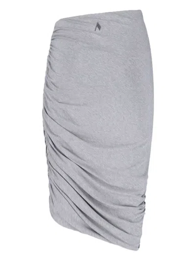 ATTICO EMBROIDERED-LOGO MIDI SKIRT
