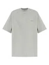 Attico Embroidered-logo Short-sleeve T-shirt In Gray