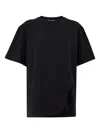 Attico Asymmetric Oversized Round Neck Short Sleeve Top