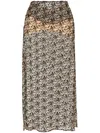Attico Sheer Jacquard Cotton-blend Maxi Skirt In Brown