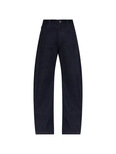 Attico Embroidered-logo Jeans In Blue