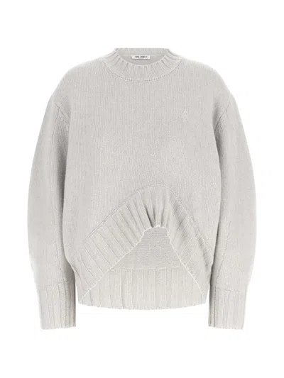 Attico Embroidered-logo Sweater In Gray