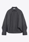 Attico Dark Grey Wool Blend Eliza Shirt In Gray