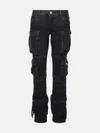 Attico 'essie' Black Cotton Jeans In Black