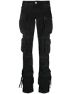 Attico Essie Flared Cargo Pants In Black