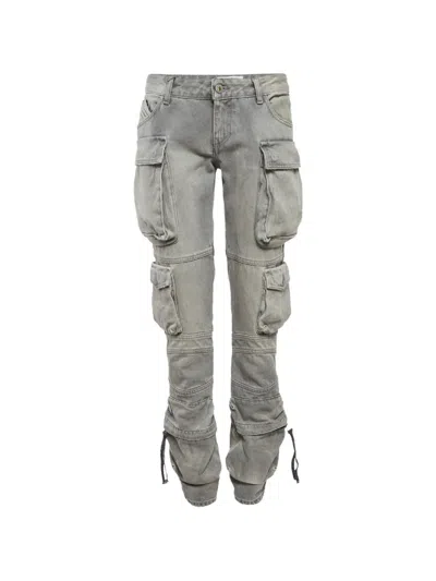 Pre-owned Attico Essie Cargo Jeans In Gray