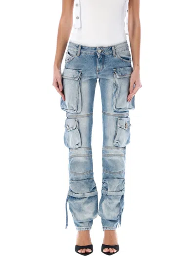 Attico Essie Cargo Jeans In Denim