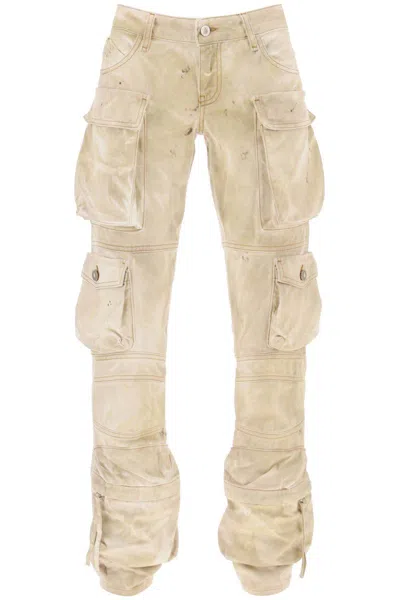 Attico 'essie' Cargo Trousers With Marble Effect In Multi