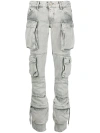 Attico Denim Trousers With Waist Belt Loops In Grey