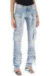 Attico Essie Flared Cargo Pants In Blue