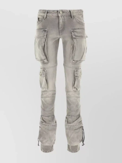 ATTICO ESSIE FUNCTIONAL DISTRESSED DENIM TROUSERS