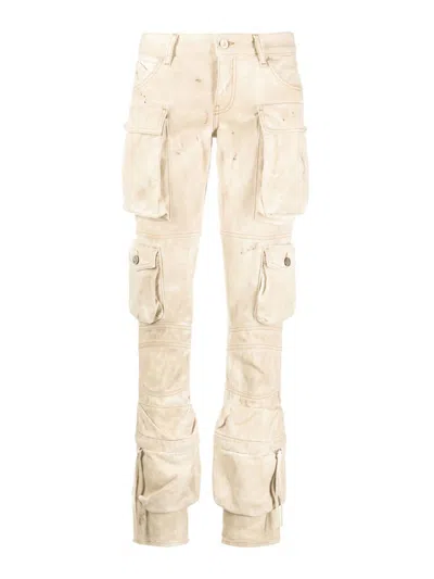 Attico Essie Long Cargo Pants In Beige