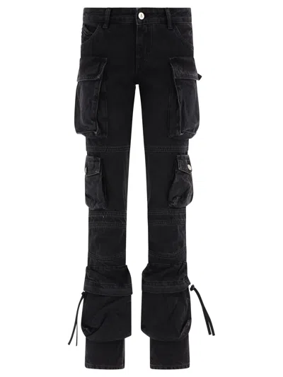 Attico Essie Slim Fit Cargo Jeans For Women In Black