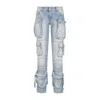 Attico Sky Blue Essie Long Pants In Denim