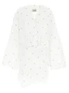 Attico Wrap Detail V-neckline Long Sleeves Dress In White