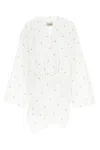 Attico Wrap Detail V-neckline Long Sleeves Dress In White