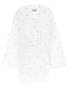Attico Wrap Detail V-neckline Long Sleeves Dress In White