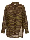 Attico Animal-print Split Shirt In Multi