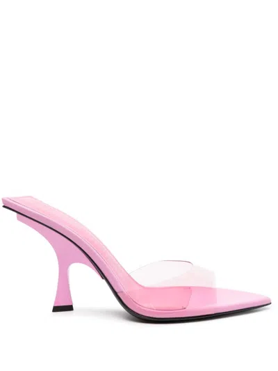 Attico Ester 100mm Leather Mules In Pink