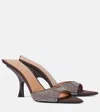 Attico Ester 95 Embellished Satin Mules In Brown