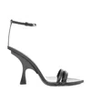 Attico 95mm Ester Suede & Crystal Sandals In Black