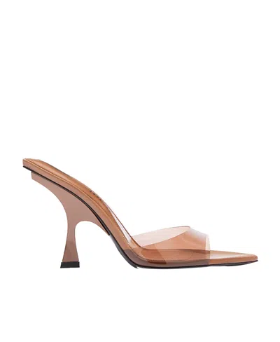 Attico Ester 95mm Transparent-strap Mules In Nude