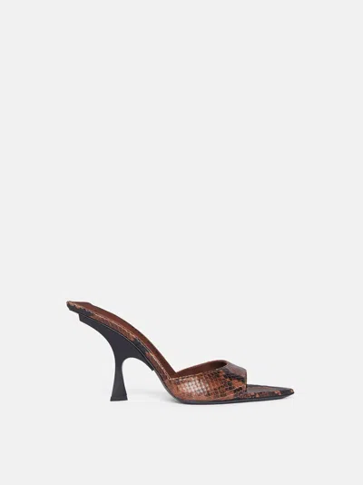 Attico Mule ''ester'' Brown E Black In Brown/black