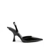 Attico Faux Leather Slingback Pumps In Black