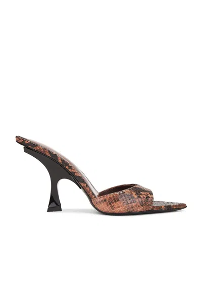 Attico Ester Mule Sandal In Brown & Black
