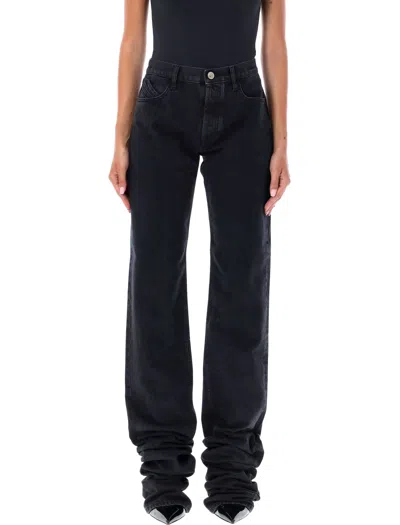 Attico Extra-long Straight-leg Jeans In Black