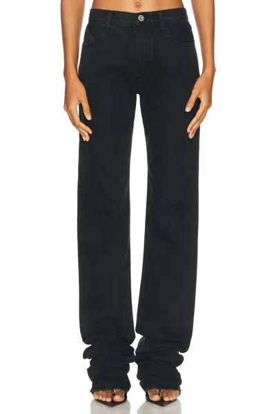 Attico Extra-long Straight-leg Jeans In Black