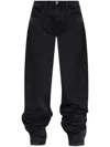 Attico Extra-long Straight-leg Jeans In Black
