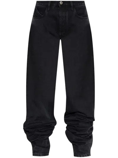 Attico Extra-long Straight-leg Jeans In Black