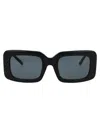 Attico The  X Linda Farrow Jorja Rectangular Frame Sunglasses In Black/silver/grey