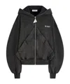 Attico Hooded Double-knit Fleece Sweatshirt In Black