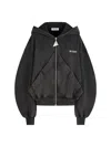 Attico Hooded Double-knit Fleece Sweatshirt In Black