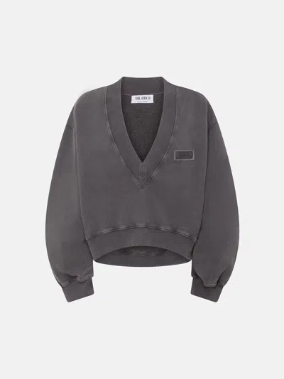 Attico Faded Black Sweatshirt In Black Fade