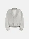 Attico Faded Grey Sweatshirt In Light Grey Melange