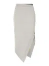 Attico Melange Grey And Beige Midi Skirt In Gray