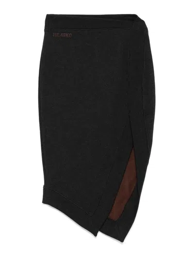 Attico Asymmetrical Midi Skirt In Grey