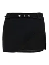Attico Wrap-style Mini Skirt With Sheer Mesh Detailing In Black