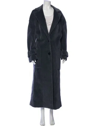 Pre-owned Attico Faux Fur Coat In Gray