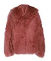 Attico The  Pink Viscose Fur Jacket In Pink